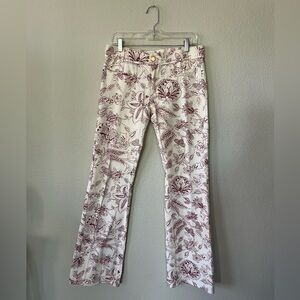 Isabel Marant White Floral Bootcut Cotton Pants Womens Size 40 FR/8 US